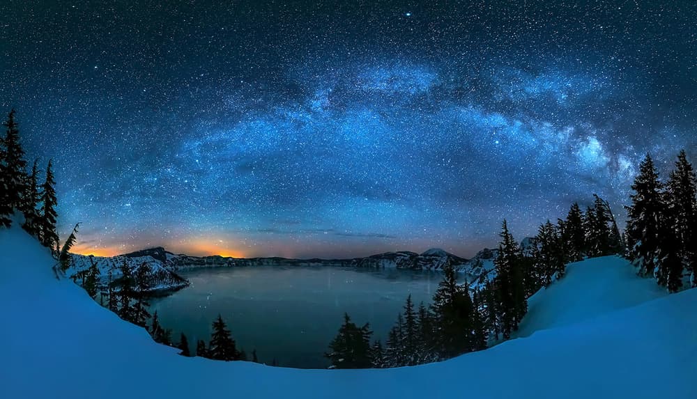 Milky Way Over Crater Lake by Hua Zhu — canvas wall art