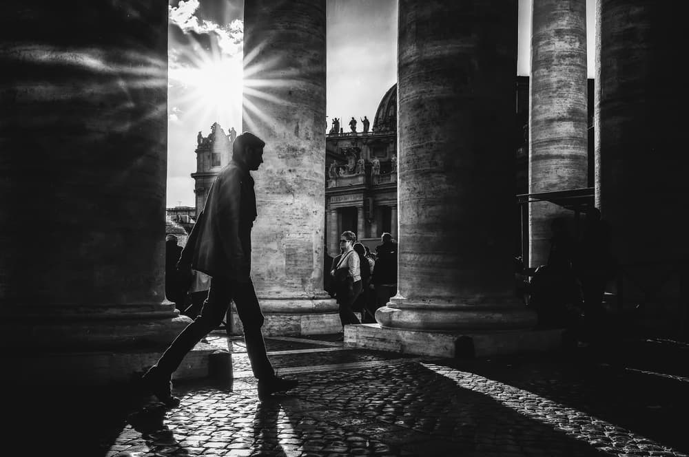 Dramatic Vatican Silhouette by Massimiliano Mancini — canvas wall art