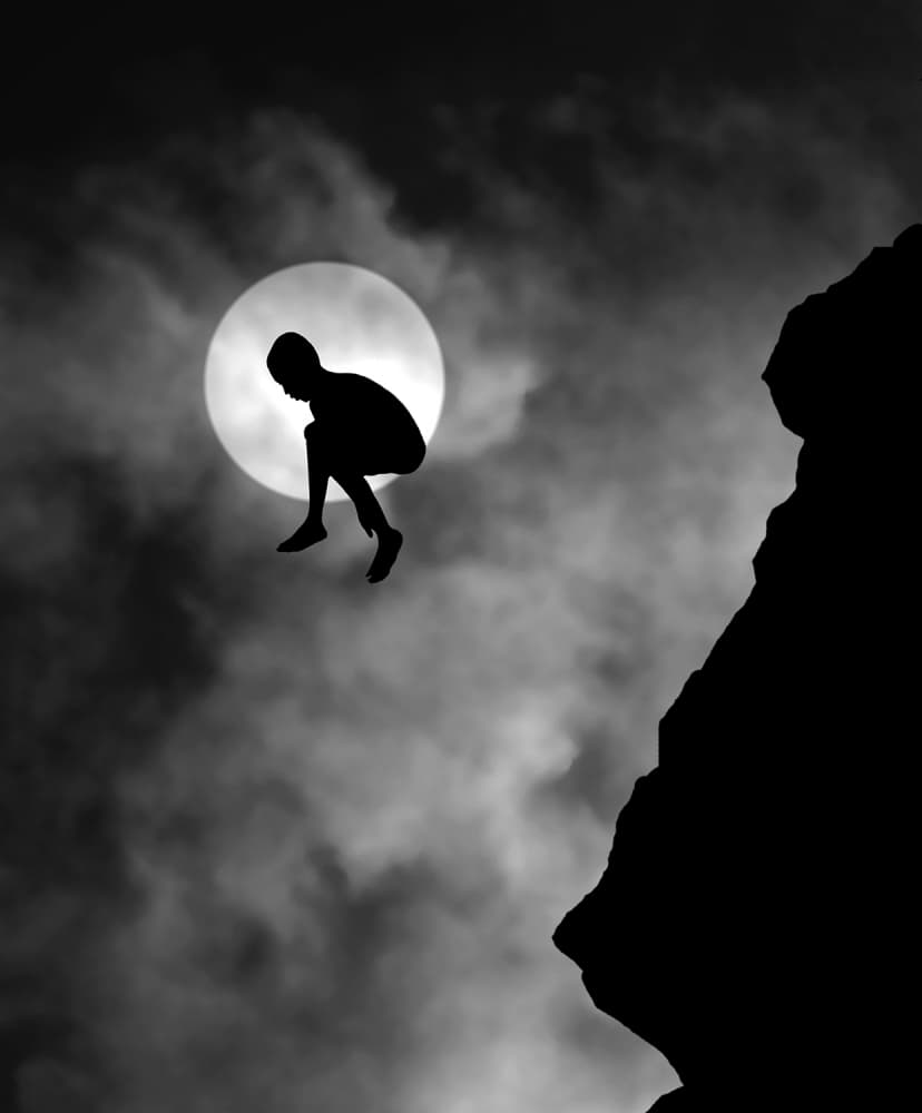 Boy Jumps Moon by Hengki Lee — canvas wall art