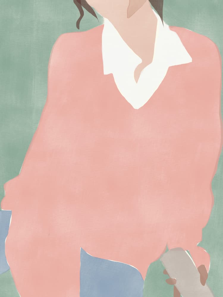 Pink Sweater Style by Little Dean — canvas wall art
