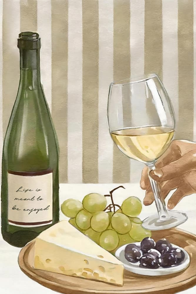 Enjoying Wine and Cheese by Andreas Magnusson — canvas wall art