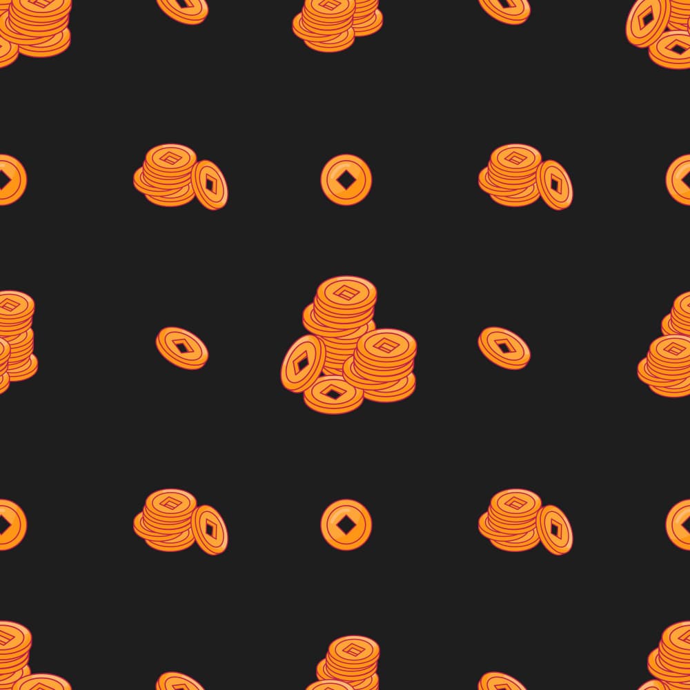 Lucky Chinese Coins by Marika Barsrsind — canvas wall art