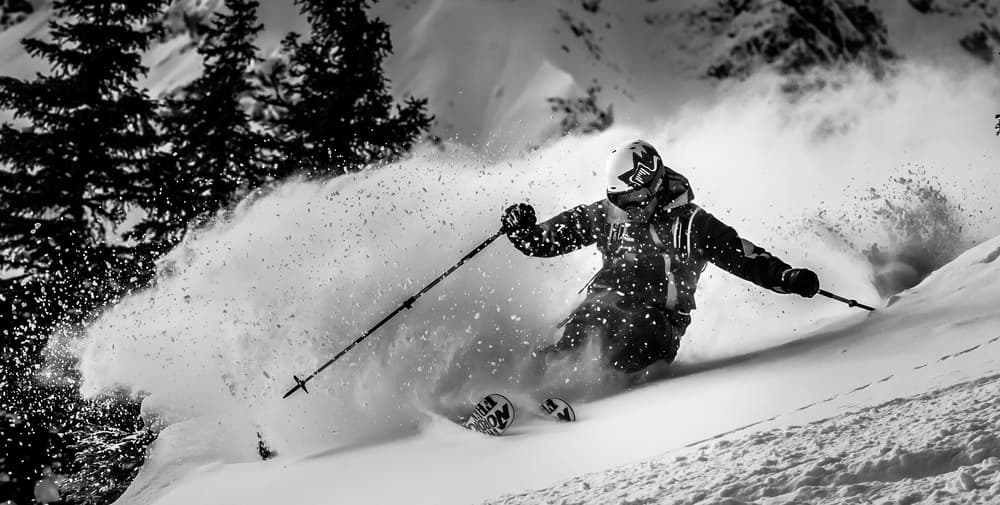 Powder Ski Action by Eric Verbiest — canvas wall art