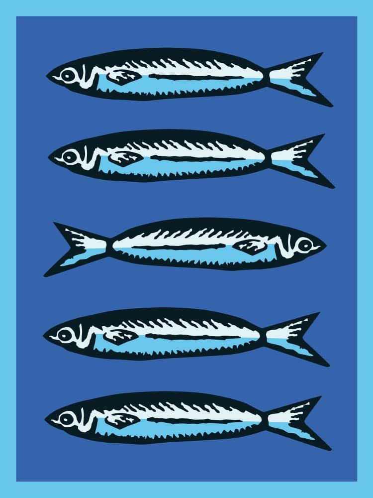 School Of Sardines by WallChart Art Studio — canvas wall art