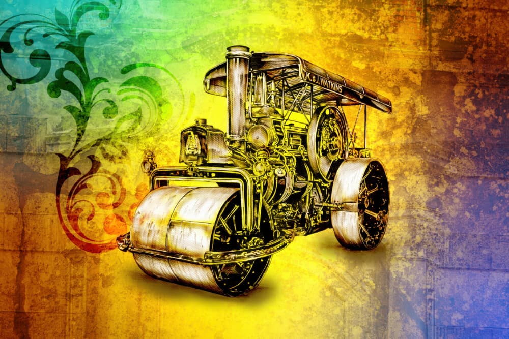 Vibrant Mechanical Roller by Rafal Kulik — canvas wall art
