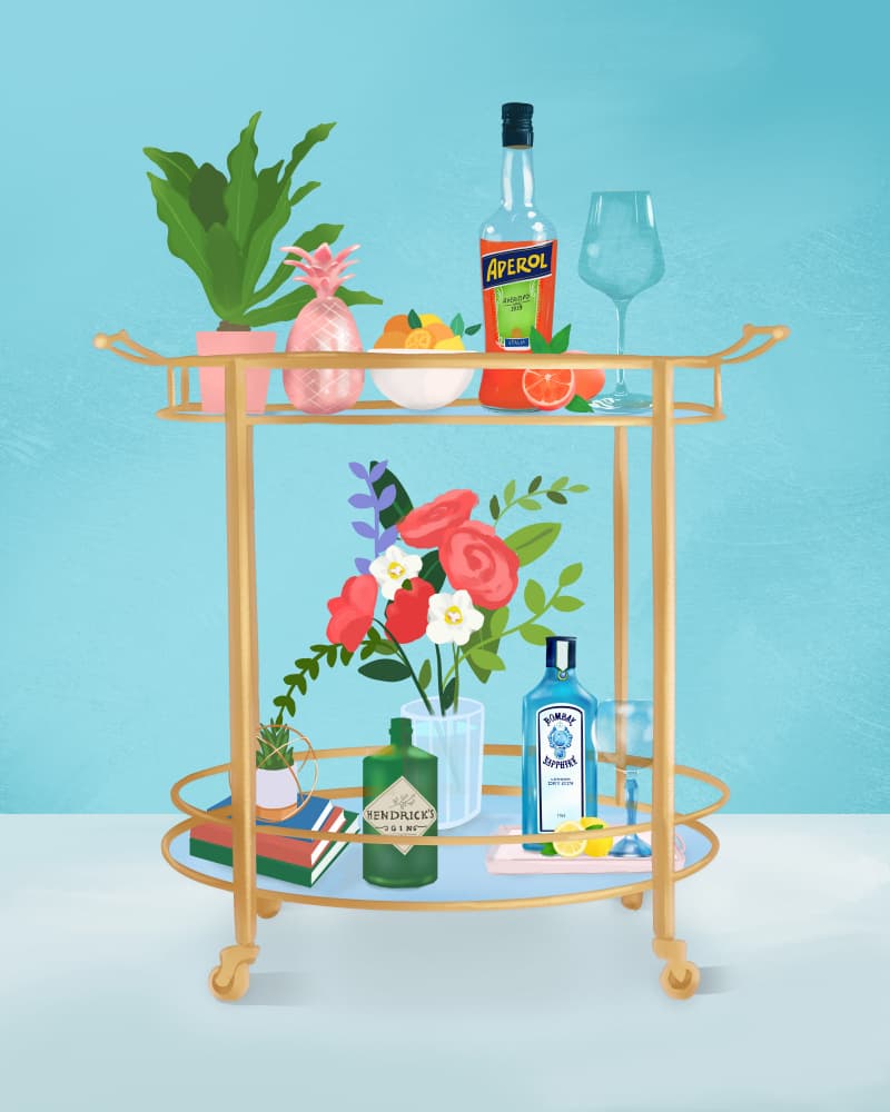 Bar Cart by Petra Lizde — canvas wall art