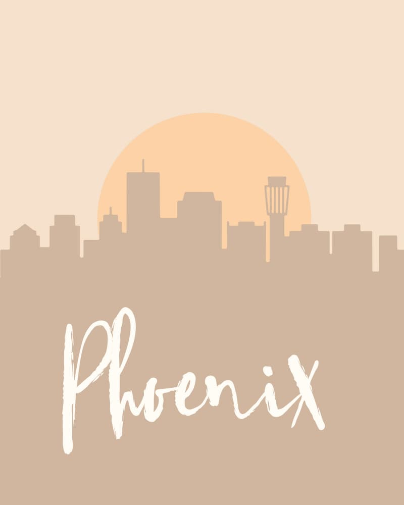 Phoenix Sunset Skyline by Emiliano Deificus — canvas wall art