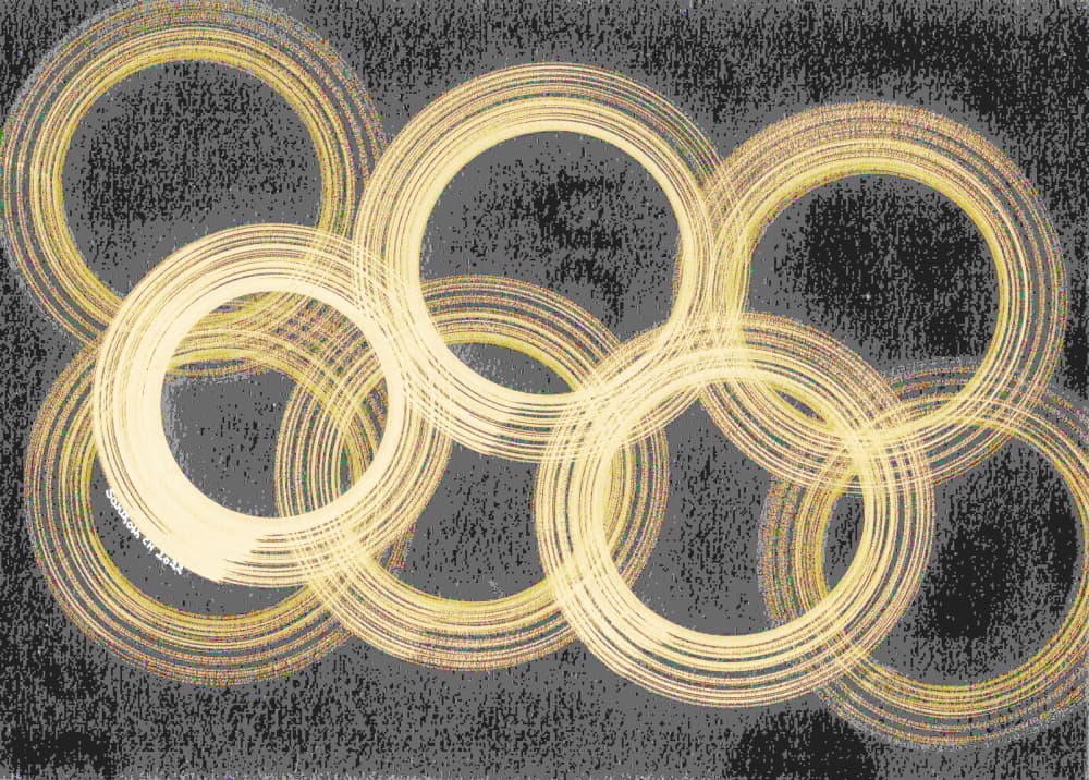 Abstract Luminous Rings by Santhosh ch — canvas wall art