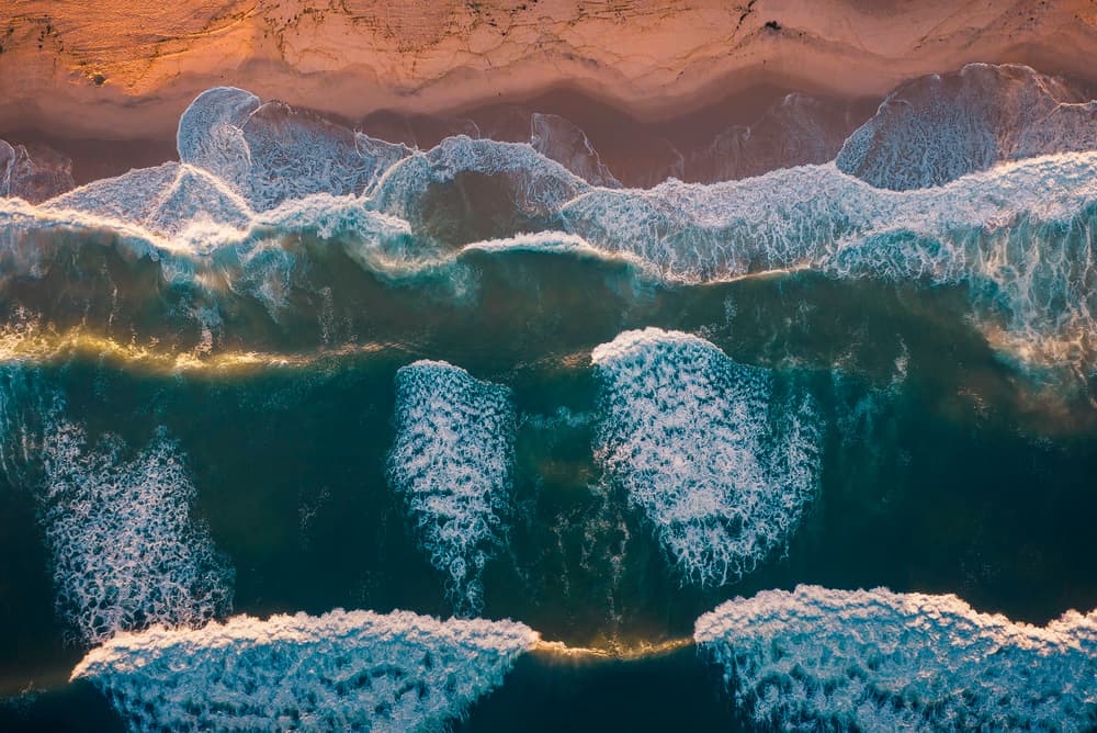 Golden Hour Ocean Waves by Wei (David) Dai — canvas wall art