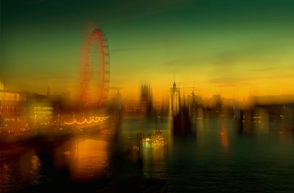 London Eye Sunset Blur by Peter Davidson — canvas wall art