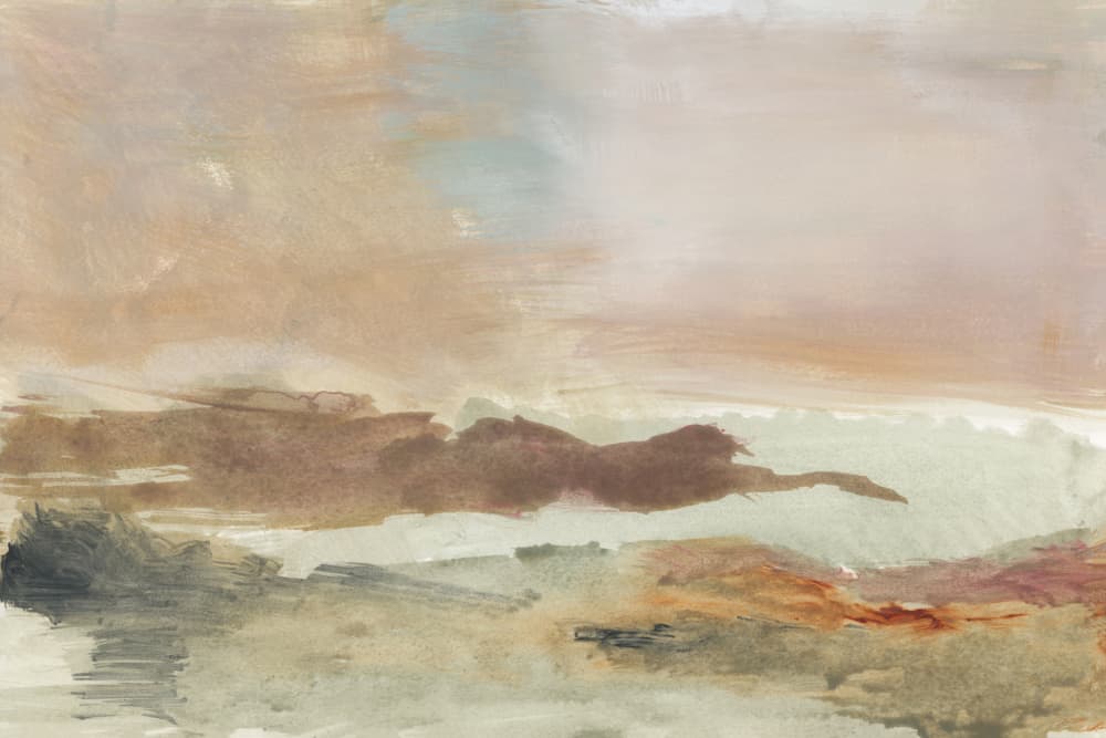 Hazy Mountain Valley by cartissi — canvas wall art