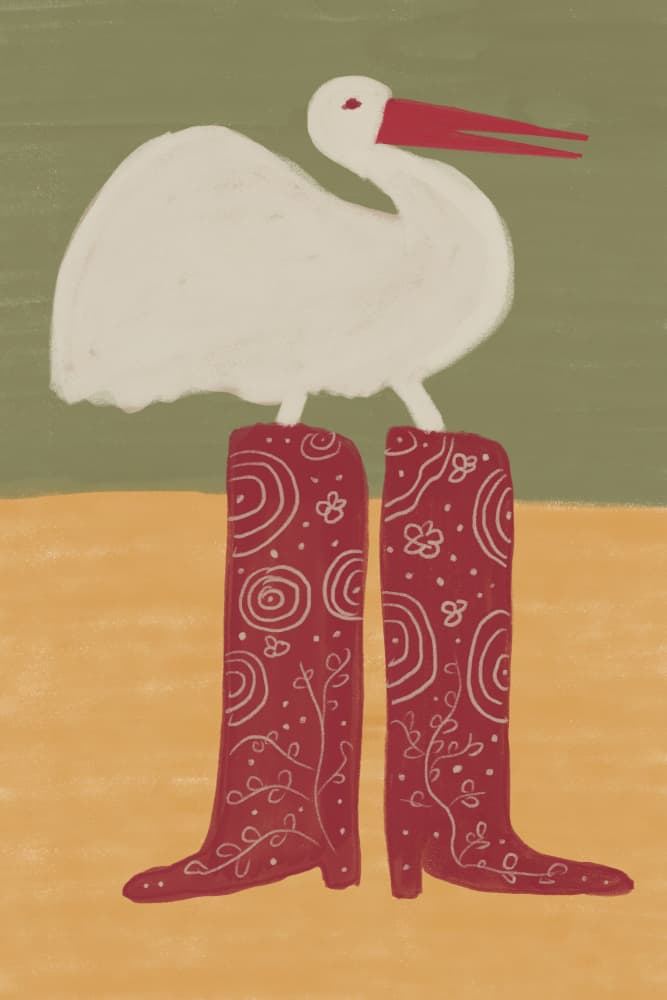 Bird in Red Boots by The Art Concept — canvas wall art