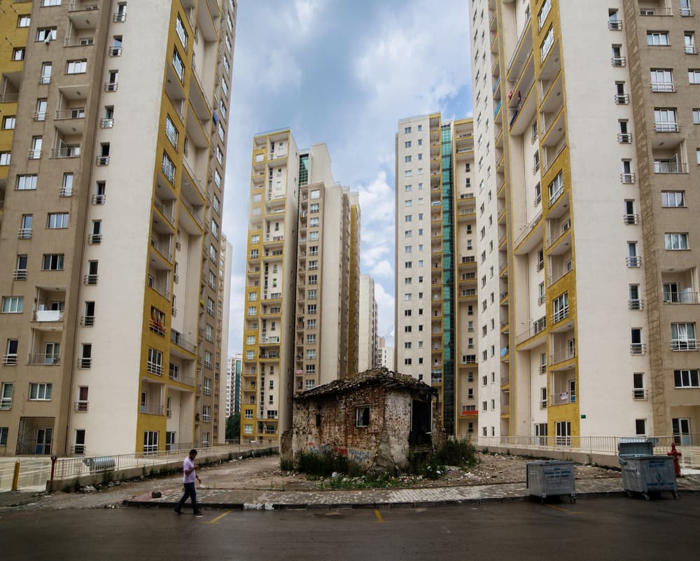 City Contrast Old Home by Murat YILMAZ — canvas wall art