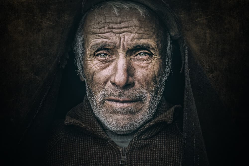 Contemplative Old Man by Rui Ribeiro — canvas wall art