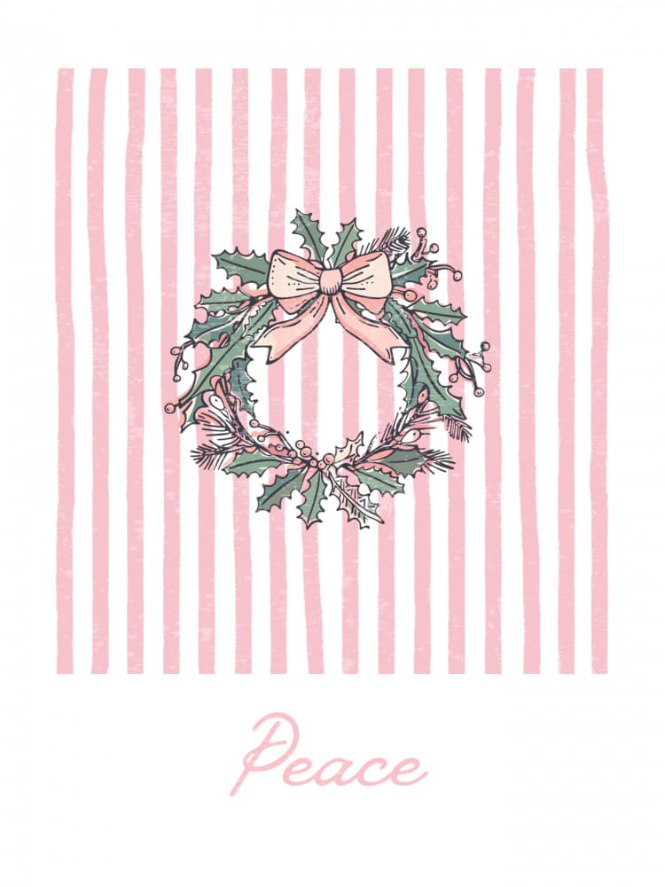 Peaceful Holiday Wreath by Jolly and Dash — canvas wall art