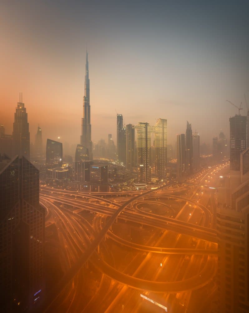 Dubai City Lights by Amir Ehrlich — canvas wall art