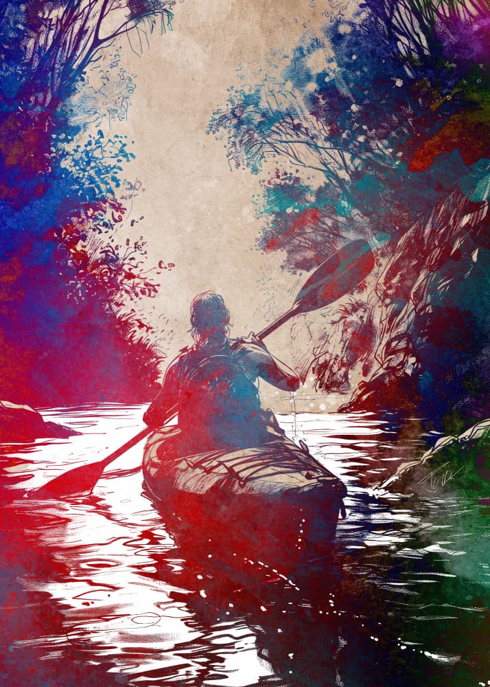 Vibrant River Journey by Justyna Jaszke — canvas wall art
