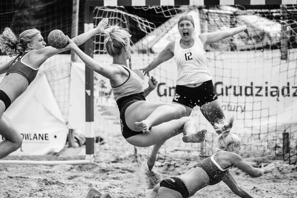 Women's Beach Handball by Wojciech Łączkowski — canvas wall art