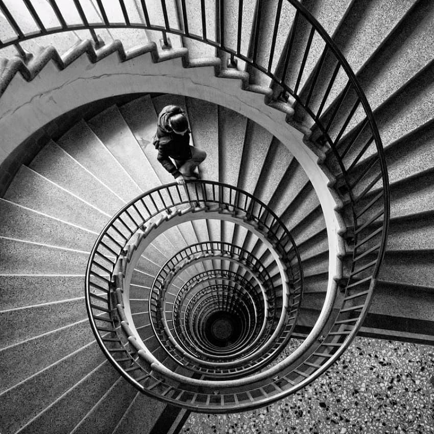 Infinite Spiral Staircase by Miha Pavlin — canvas wall art