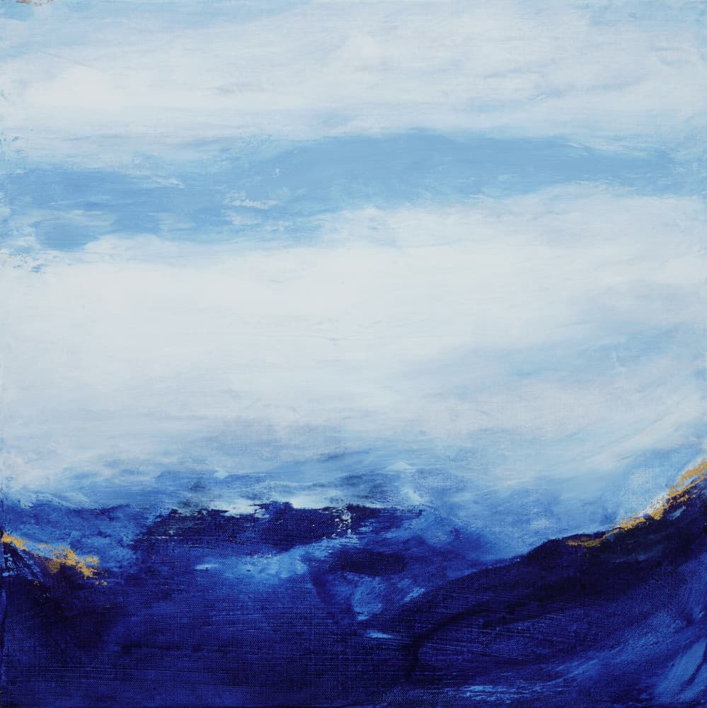 Deep Blue Mountain Mist by Françoise Wattré — canvas wall art