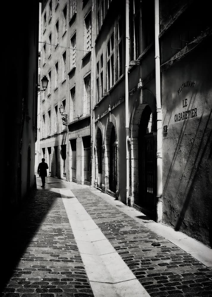 Man in Shadowed Alley by Ariel Ariel — canvas wall art