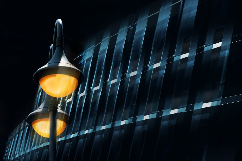 Urban Blue Glow by Hans-Wolfgang Hawerkamp — canvas wall art