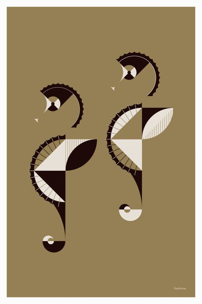 Art Deco Seahorse Pair by Studio Soleil — canvas wall art