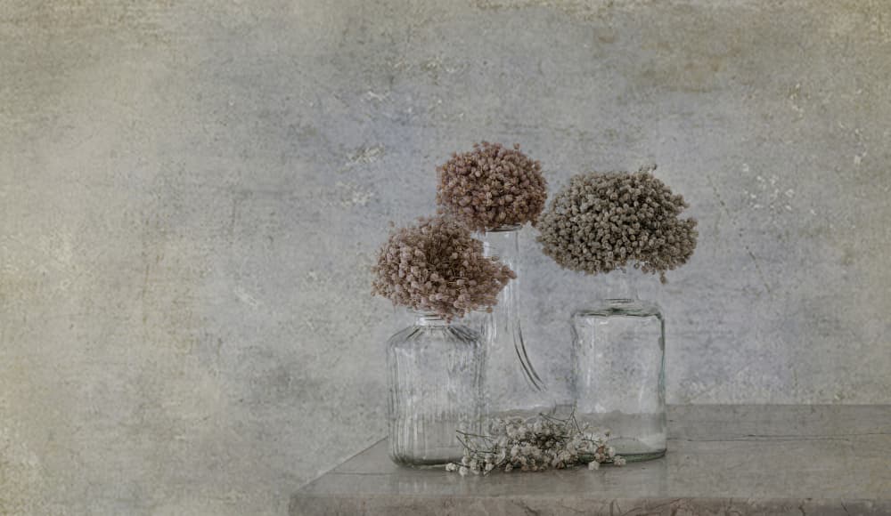 Rustic Dried Flower Still Life by Marie-anne Stas — canvas wall art