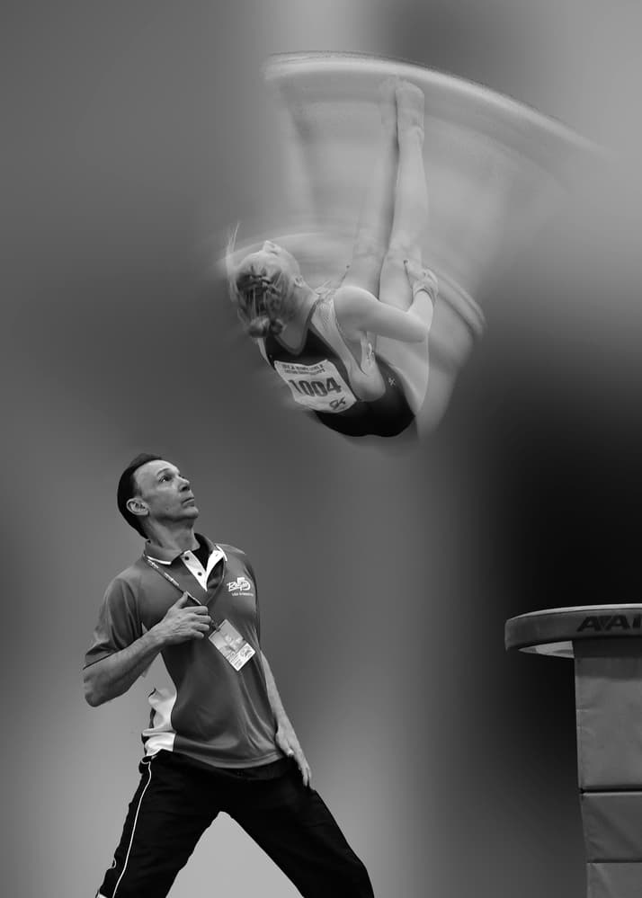 Dynamic Gymnast Vault by Rob Li — canvas wall art