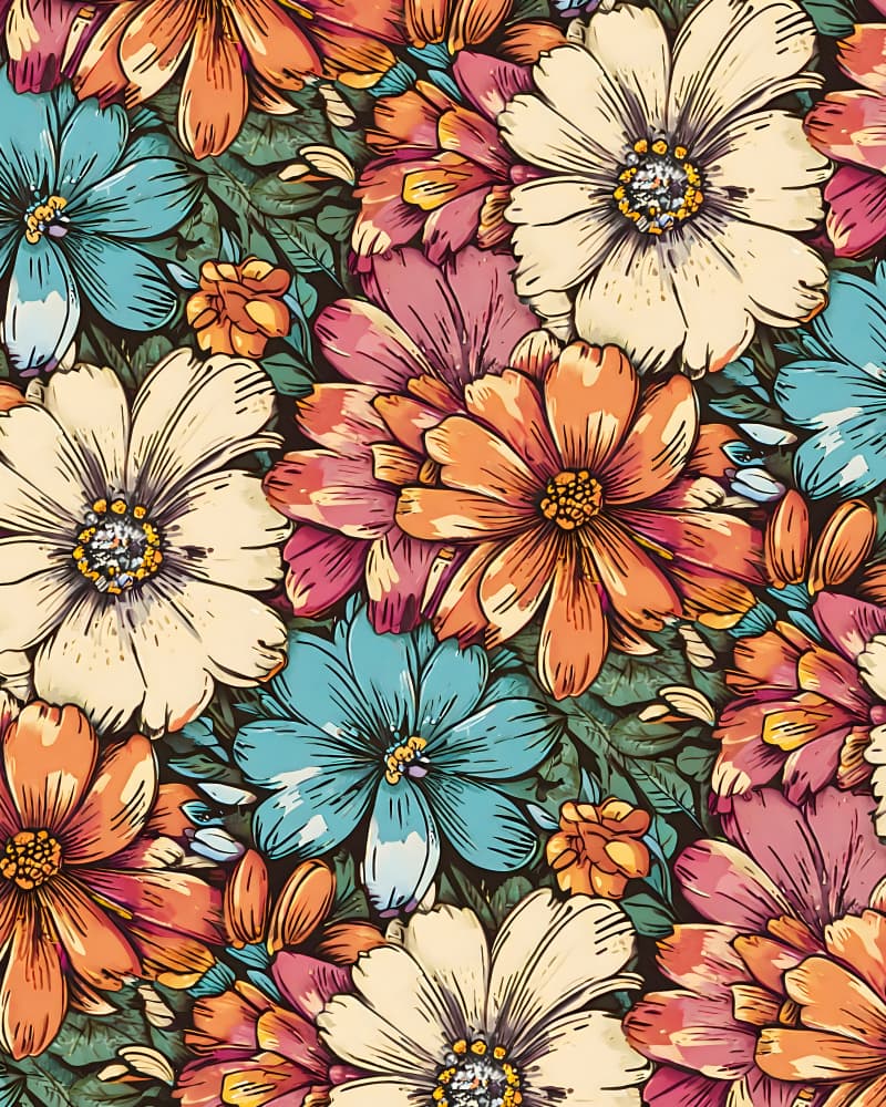 Vibrant Daisy Garden by Kintsugi99 — canvas wall art