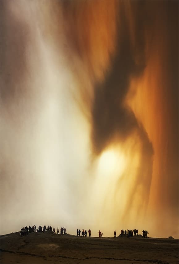 Golden Geyser Eruption by Ileana Bosogea-Tudor — canvas wall art