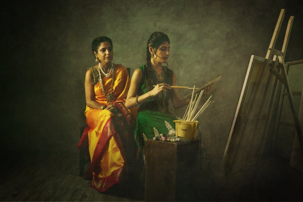 Artist and Muse by Srikanth Gumma — canvas wall art