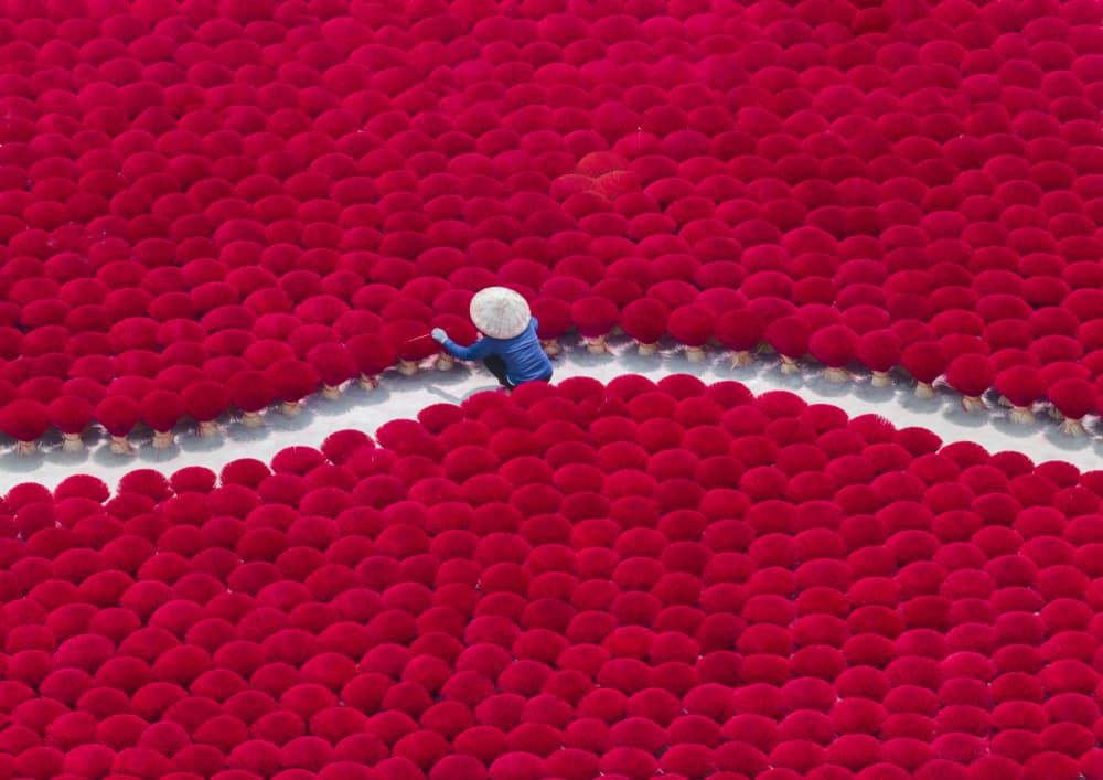 Red Incense Field by NingYun Ye — canvas wall art
