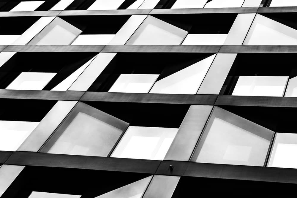 Modern Geometric Facade by Franco Tessarolo — canvas wall art