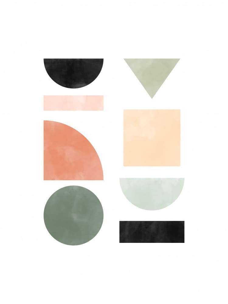 Abstract Watercolor Forms by Elena Ristova — canvas wall art