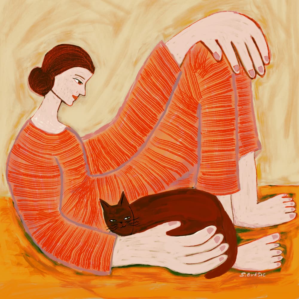 Cozy Woman and Cat