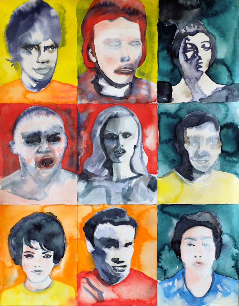 Vibrant Portrait Grid by Joshua Hoskins — canvas wall art