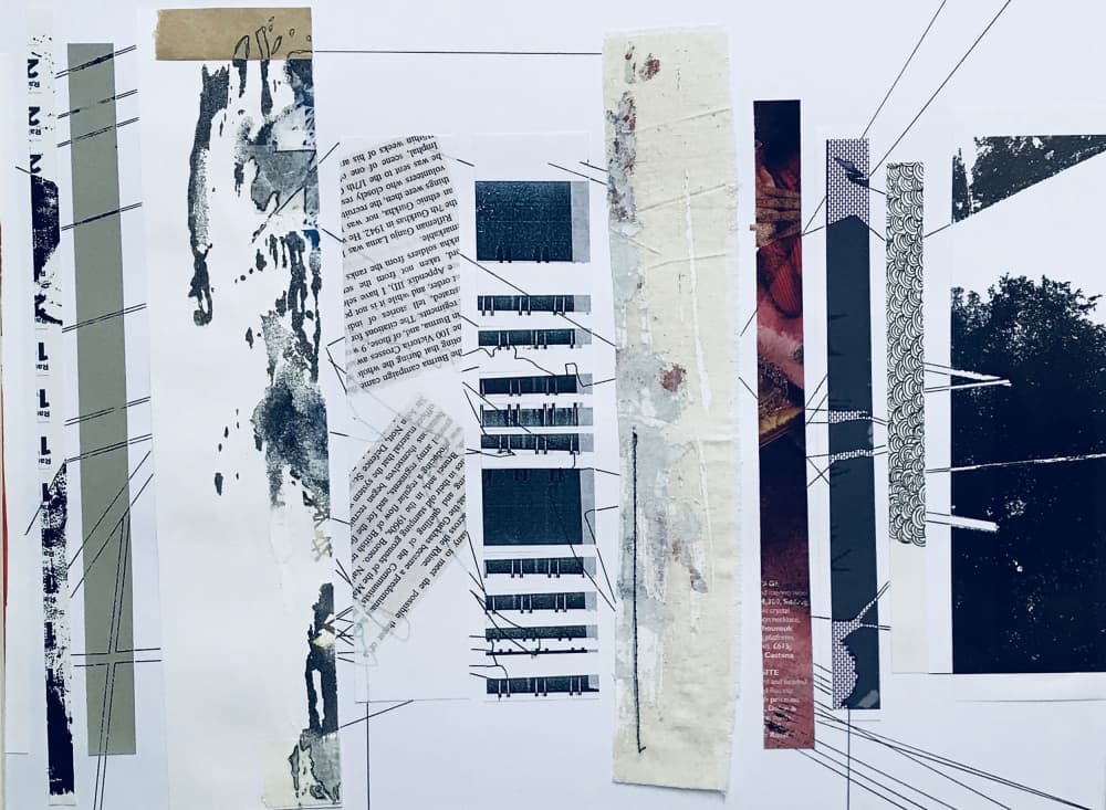 Layered Abstract Collage by kellymariesmith — canvas wall art
