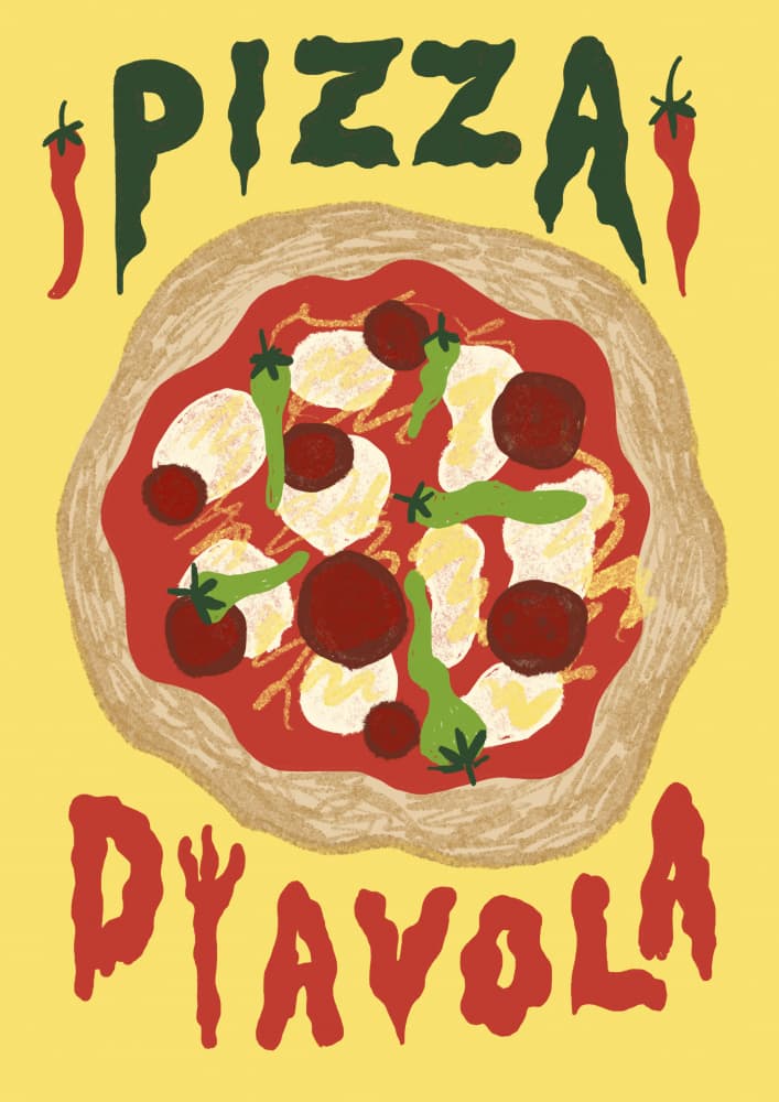 Spicy Diavola Pizza by Studio Dolci — canvas wall art