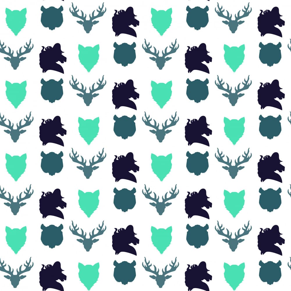Forest Animal Silhouettes by Marika Barsrsind — canvas wall art
