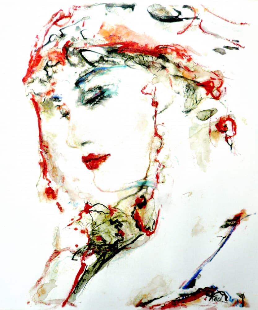 Dreamy Woman Portrait by Hein Kocken — canvas wall art
