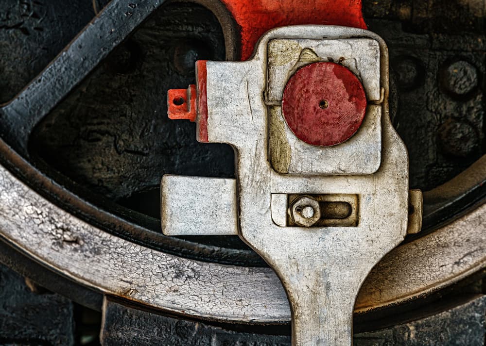 Industrial Red Wheel by Aleš Klabus — canvas wall art