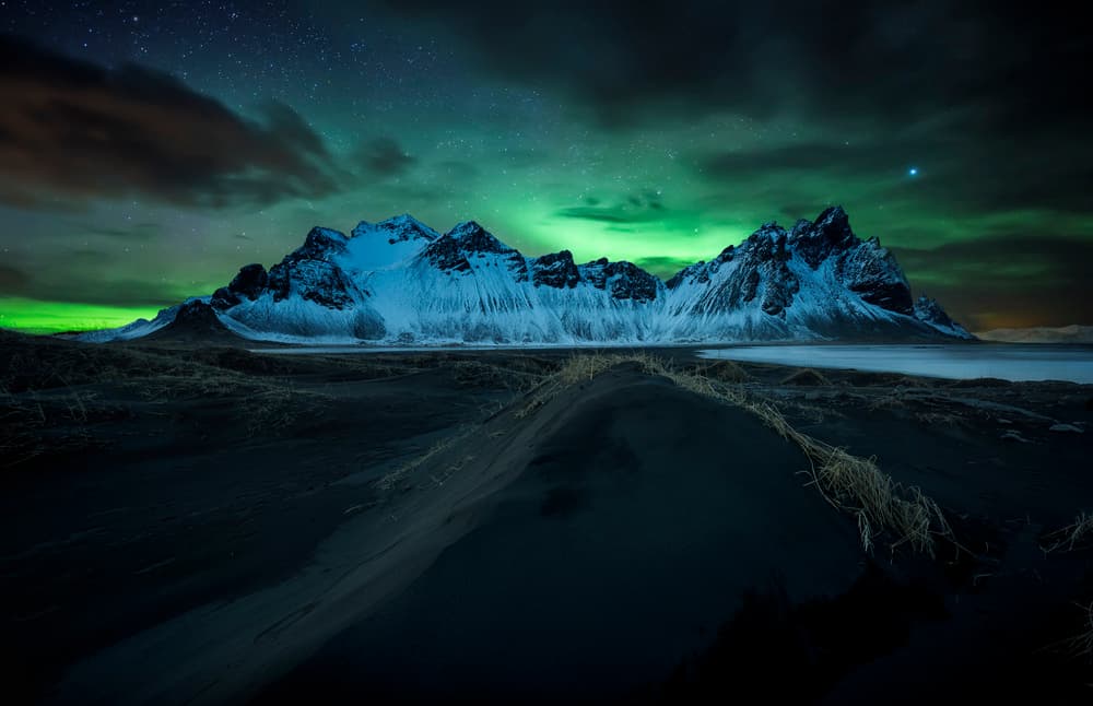 Northern Lights Peaks by Jorge Ruiz Dueso — canvas wall art