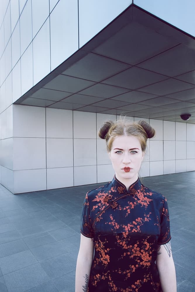 Stylish Cheongsam Urban Portrait by Damiano Serra — canvas wall art