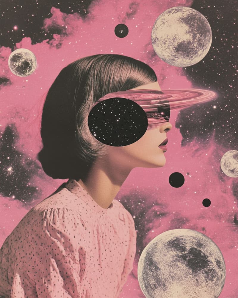 Pink Galaxy Woman by Samantha Hearn — canvas wall art