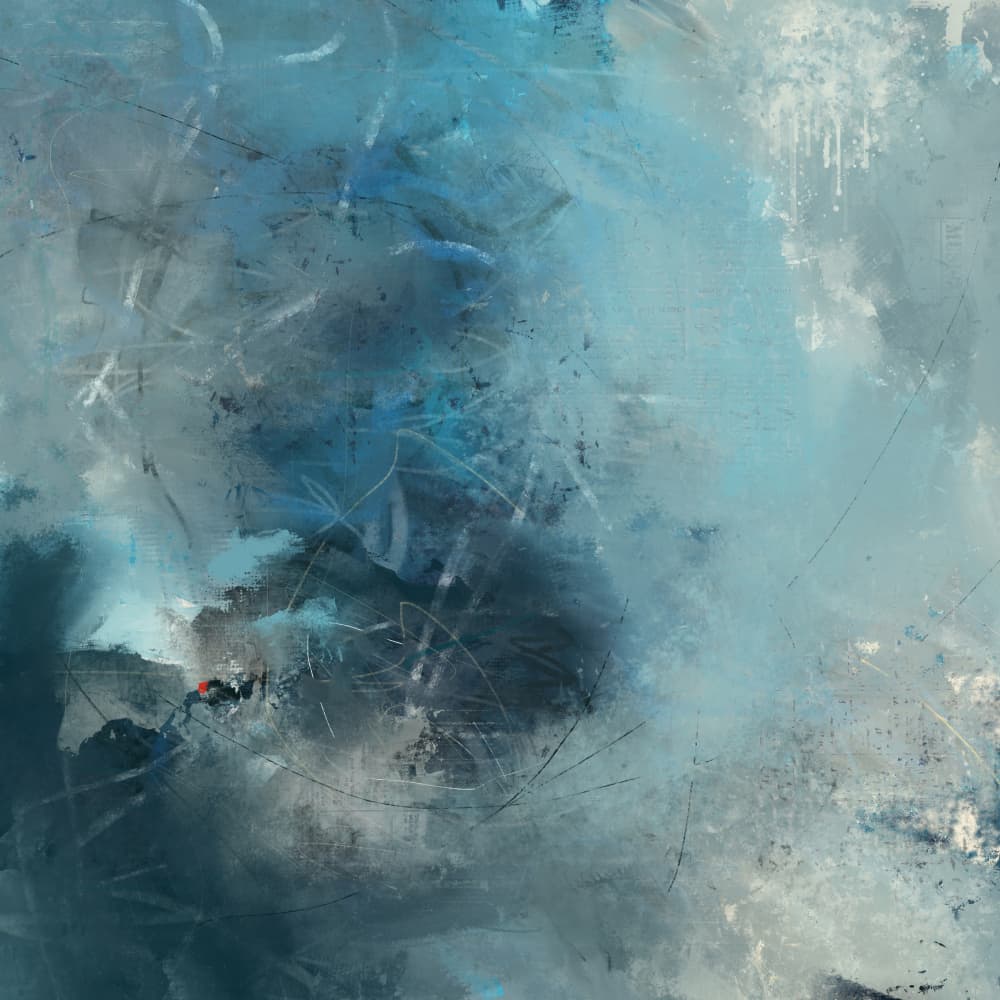 Abstract Ocean Blues by Laura H Gibson — canvas wall art