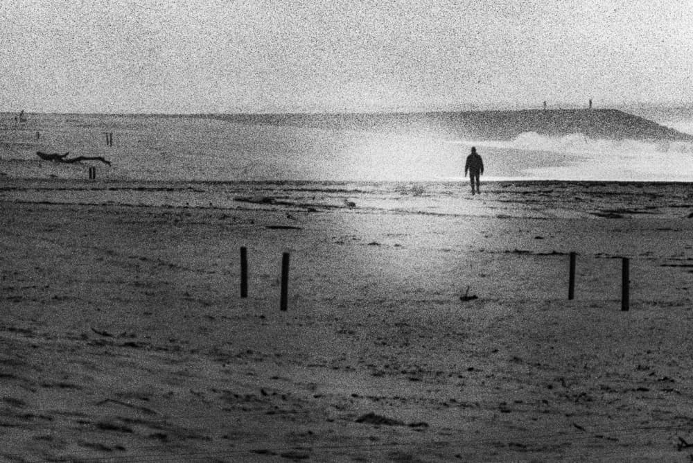 Solitary Man Beach Walk by Paulo Abrantes — canvas wall art