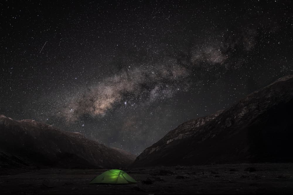 Glowing Tent Under Stars by Dennis Zhang — canvas wall art