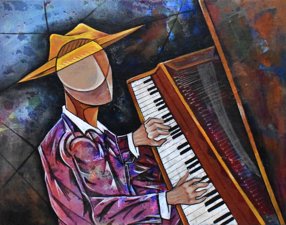 Cubist Piano Man by Ricardo Maya — canvas wall art