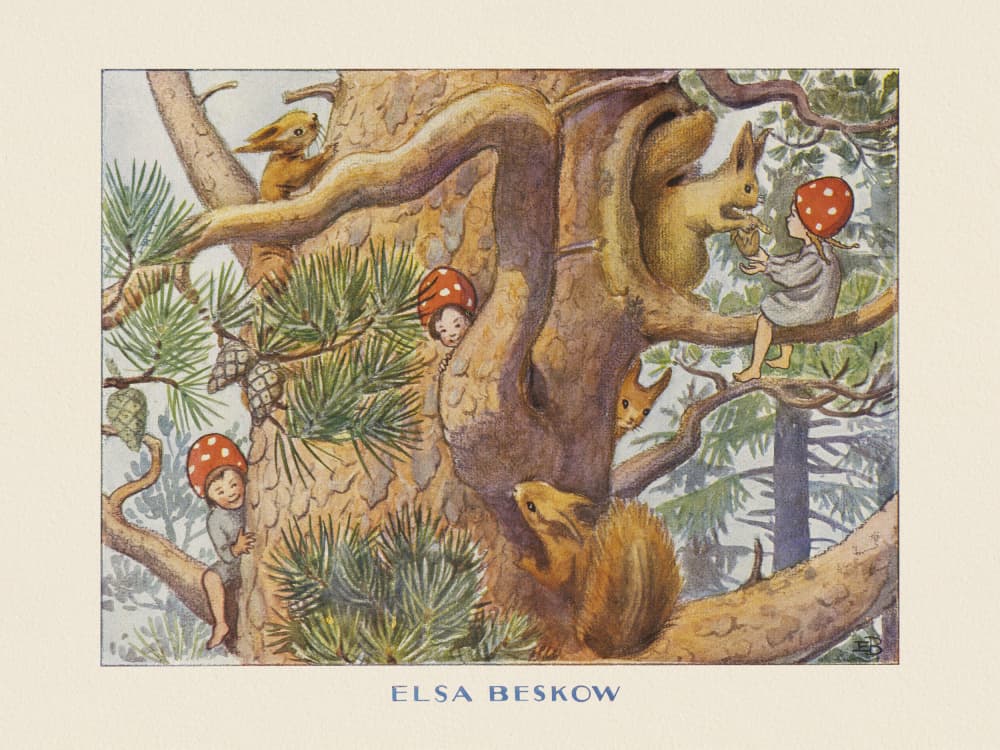 Tomtebobarnen  - Trädet by Elsa Beskow — canvas wall art